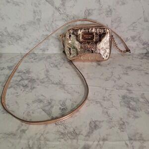 Michael Kors Jet Set Small Crossbody Shoulder Bag Rose Gold Chain Patent Leather